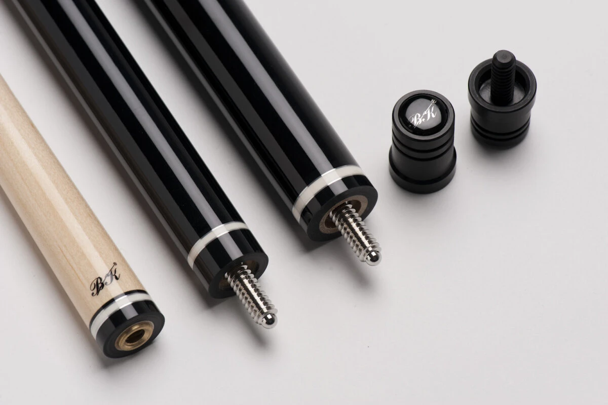 BK BBJ-001 Break/Jump-Queue für Poolbillard, schwarz, mit lackiertem Griffbereich und Kunststoff-Pommeranze