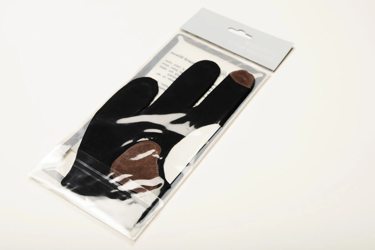 Billard-Handschuh Laperti, schwarz mit Lederverstärkung, verschiedene Größen