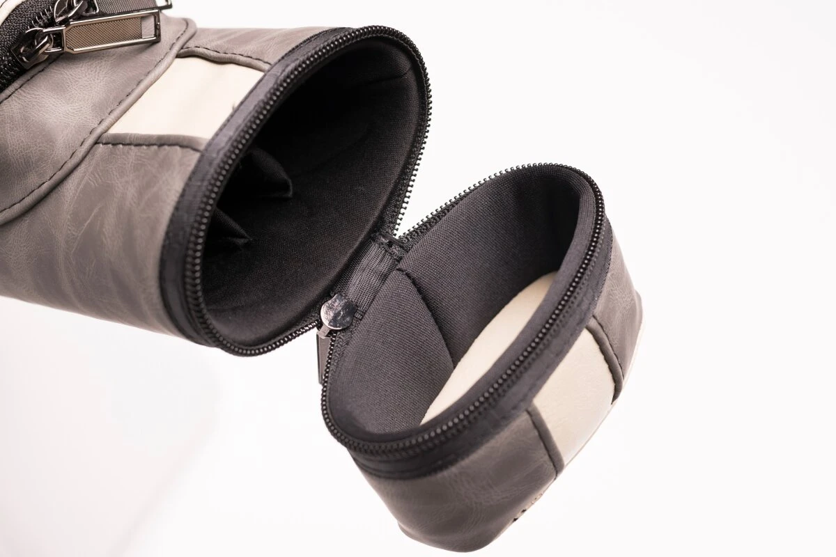 CUEL Billard-Köcher Suede Grey 2/2 für Pool-Billard-Queues, aus Kunst-Wildleder, mit Schultergurt, Tragegriff und zwei Seitentaschen für Billardzubehör