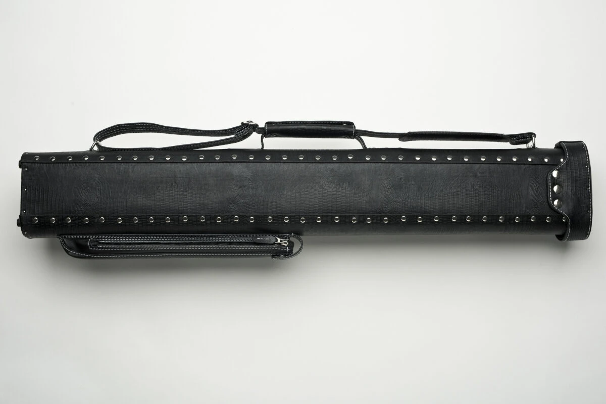 Cuel Billard-Köcher „Hustler Black“ 3/5 für Pool-Billard-Queues, schwarz, aus feinem Kunstleder, mit drei Seitentaschen für Billardzubehör
