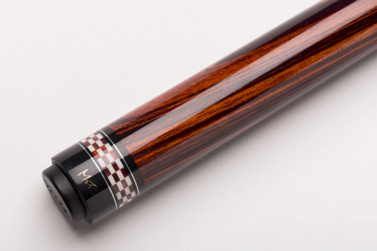 MIT MY4-001 "Sneaky Pete" Pool-Billard-Queue, 2-teilig, mit Einlegearbeiten und Klebeleder, Vollholz-Oberteil und lackiertem Griff inkl. Gewindeschoner