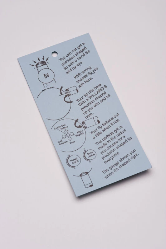 Willard's Cue Tip Shaper, Lederformer, für Pool-Billard