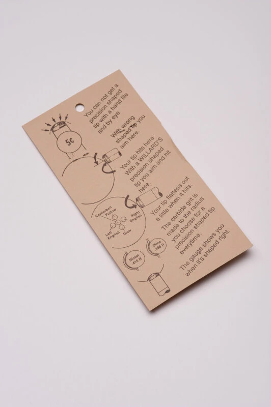 Willard's Cue Tip Shaper, Lederformer, für Snooker